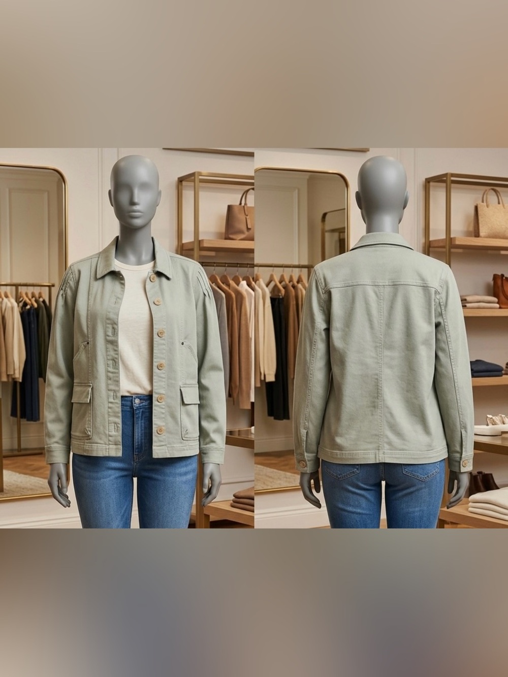 AnyBody Light Sage Utility Jacket